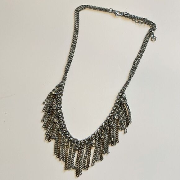 Women’s Chained multi tone fringe necklace 17-19” length - Picture 1 of 4